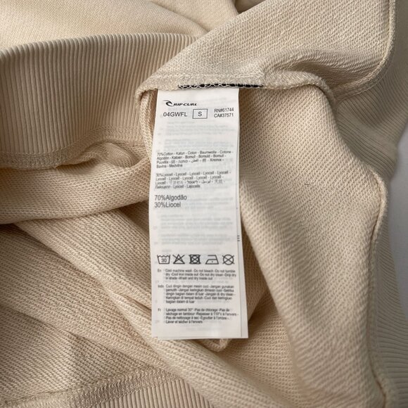 Ripcurl Run Swim Leisure Fleece Sweatshirt Long Sleeve Oversized Off White S NWT - Picture 9 of 16